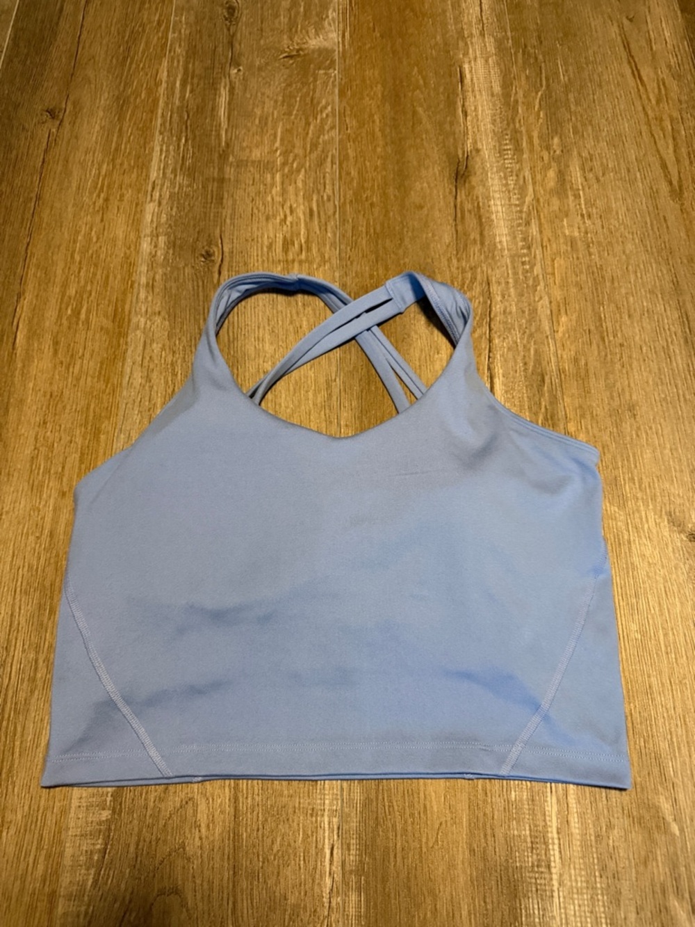 Gilly Hicks Curvy Light Blue Crisscross Sports Crop Tank